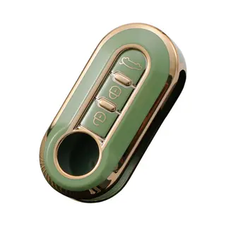 Fiat Sleutelcover 500X - Sleutelhoes Accessoires - Groen Met Goud Metallic