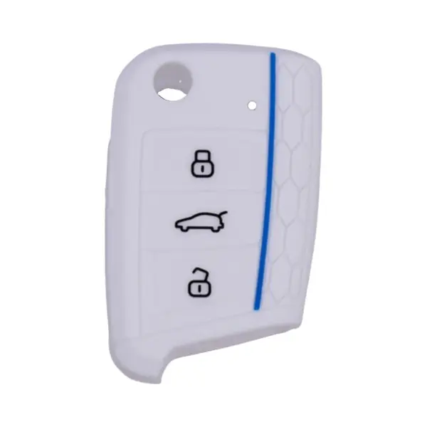 Siliconen Sleutelcover Sport - Wit Sleutelhoesje Geschikt Voor Volkswagen Polo / Golf / 2014 - 2021 / Seat Leon / Seat Ibiza / Golf Gti / Golf R / thumbnail