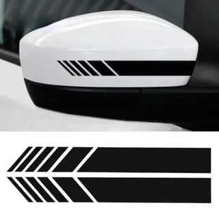 Auto Spiegelkap Stickers Zwart - Set Van 2 - Spiegelkappen Striping Wrap - Autostickers Zijspiegels - Auto Accessoires Stickers