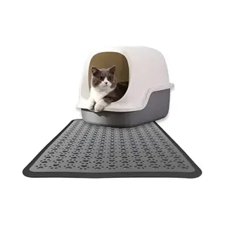arnee Kattenbakmat - Xxl- 75 X 60 Cm - Uitloopmat Kat - Kattenmat - Kattenbakvulling - Opvang Ruimte - Grit Opvanger - Waterdicht - Eco Friendly - Antraciet