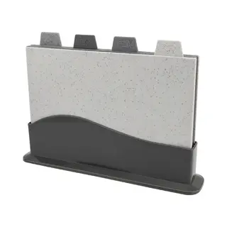 Danny Home Snijplankenset Met Houder - Set Van 4 Snijplank Van Duurzaam Materiaal - Vaatwasser Bestendig - Kunstof
