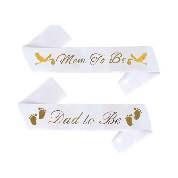 Babyshower Of Genderreveal Sjerpen Set Mommy En Daddy To Be Wit Met Goud - Baby - Sjerp - Geboorte - Zwanger - Babyshower thumbnail