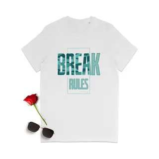 Stanley/Stella T-shirt Met Gezegde, Breek De Regels - Tshirt Met Engelse Quote, Break Rules - Dames T Shirt Met Print - Heren Tshirt Met Opdruk - Tshirt Mannen - T