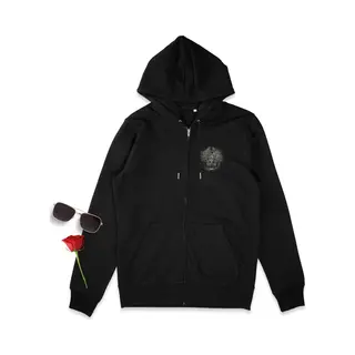 Stanley/Stella Dames En Heren Hoodie Met Rits En Capuchon - Vintage Rebel - Zwart - Maat M