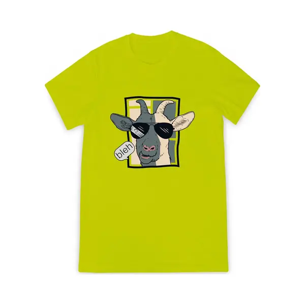 Russell T Shirt Jongens - T Shirt Meisjes - Grappige Cartoon Geit Bleh - Licht Groen - Maat 104 thumbnail