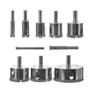 Tegelborenset 10-delig - Diamantboor Set Diamantboren Maat 6 / 68mm - Type Gatzaag - Tegelboren - Diamantboor