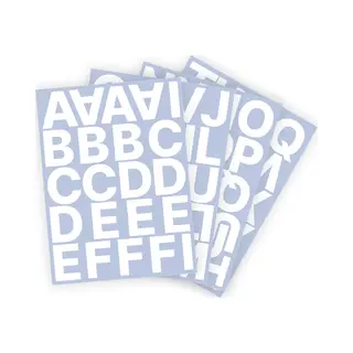 Stickey Letter Stickers / Plakletters - Stickervellen Set - Wit - 5cm Hoog - Geschikt Voor Binnen En Buiten - Standaard Lettertype - Glans