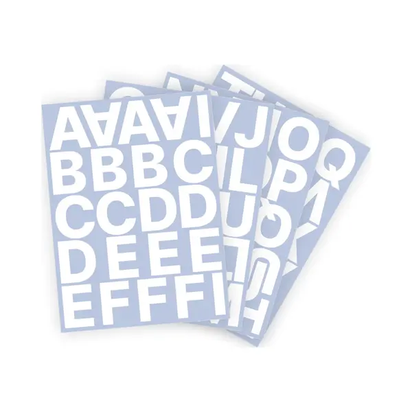 Stickey Letter Stickers / Plakletters - Stickervellen Set - Wit - 5cm Hoog - Geschikt Voor Binnen En Buiten - Standaard Lettertype - Glans thumbnail