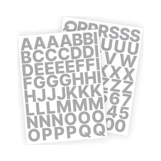 Stickey Letter Stickers / Plakletters - Stickervellen Set - Metallic Zilver - 3cm Hoog - Geschikt Voor Binnen En Buiten - Standaard Lettertype - Glans