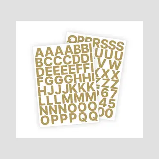 Stickey Letter Stickers / Plakletters - Stickervellen Set - Metallic Goud - 3cm Hoog - Geschikt Voor Binnen En Buiten - Standaard Lettertype - Mat