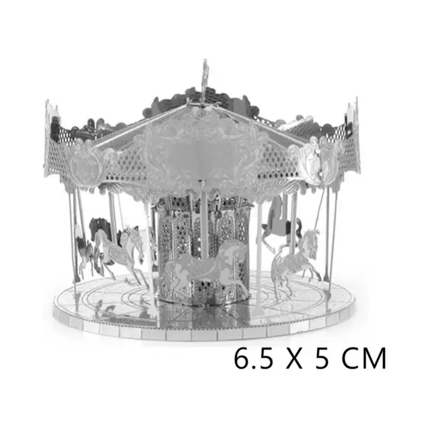 Draaimolen 3D Metalen Miniatuur Bouwpakket - Schaalmodel Puzzel Kermis - Pretpark thumbnail