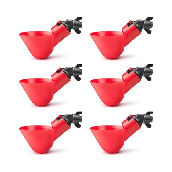 Drinkcup Voor Kuikens En Kippen (worden Per 6 Verkocht) - Drinksysteem Voor Kippen Kuikens En Knaagdieren - 6 Stuks - Rood thumbnail