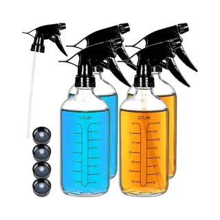Lege Glazen Spuitflessen 500 Ml - 4 Stuks Voor Haar En Reinigingsoplossingen - Doorzichtig