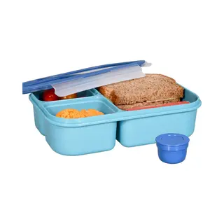 Lock&Lock Lunchbox - Bento Box - Broodtrommel - Lunchtrommel - Salade Lunchbox - Met 3 Compartimenten | Vakjes - Met Dressing | Saus Bakje -