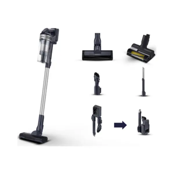 Samsung VS15A60AGR5 Stabstaubsauger Akku Trocken Beutellos 0,8 l 410 W Schwarz, Silber thumbnail