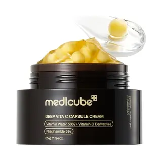 Medicube Feuchtigkeitscreme Deep Vitamin C Golden Capsule Cream – Aufhellende Gesichtscreme Mit Vitamin-C-Kapseln, 55 Ml – Feuchtigkeit &,
