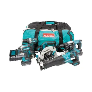 Makita, Set Elektrisch Gereedschap, DLX5032T Combokit 18V 3x5.0ah Li-ion (DDF484, DTD153, DHS680, DJR187, DHR242)