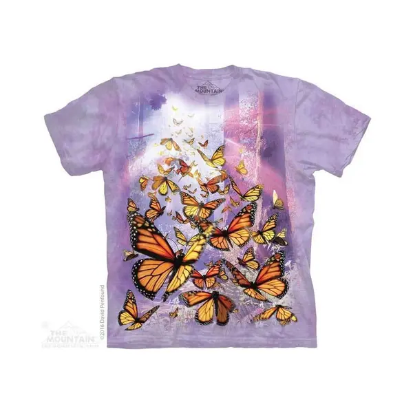 The Mountain Herren Monarch-Schmetterlinge T-Shirt, Violett, Mittel thumbnail