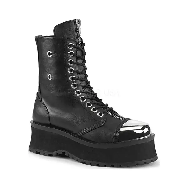 Demonia Eu 44 = Us 11 | Gravedigger-10 | 2 3/4 Pf Lace-Up Ankle Boot, Back Metal Zipper thumbnail