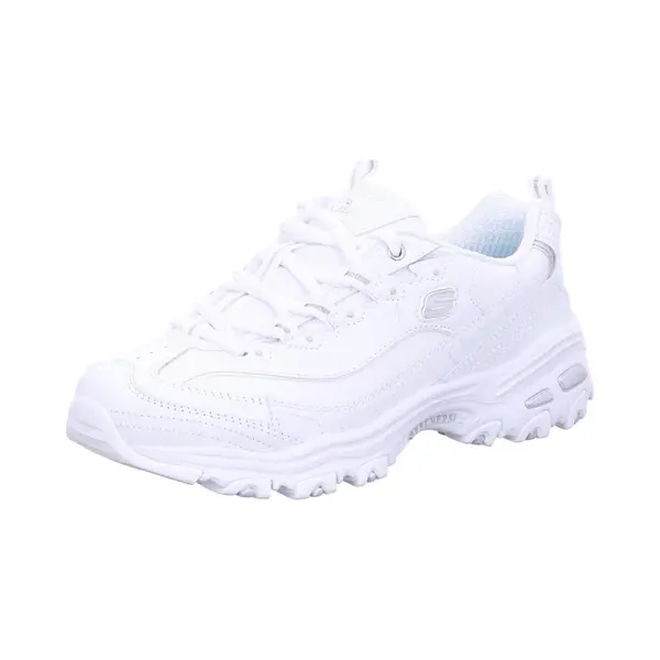Skechers Dlites Fresh Wsl White Silver Womens Trainers 11931 In A Plain Leather And Textile In Size 7 thumbnail