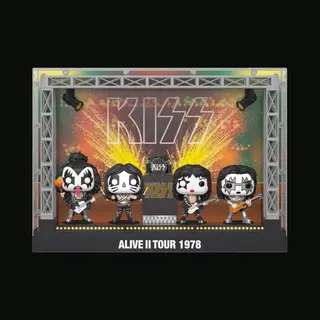 Funko Kiss Pack 4 Figurines Pop! Moments Dlx Vinyl Alive Ii 1978 Tour 9 Cm