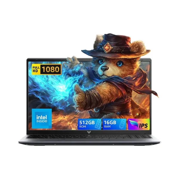 Acemagic Laptop - 15, 6 Inch 12e Generatie Intel N97 Processor Tot 3, 4 GHz - 16GB DDR4 Ram 512 Gb Ssd Windows 11 - WiFi 5 - BT5.0 Notebook - Grijs thumbnail