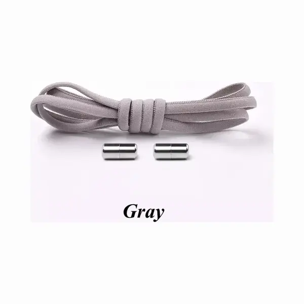 Grijze Schoenveter Met Magneet Ronde Elastische Ideaal Voor Kinderen En Volwassenen - Magnetische Schoenveters Unisex thumbnail