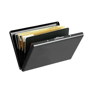 Roestvrij Staal Pasjeshouder - Creditcardhouder - Rvs Metal Case Box - Portemonnee - Rfid Bescherming - Zwart