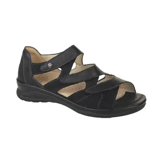 Fidelio-art 496016 60-zwart-leer-dames-sandaal-3klit-dichte Hiel-maat 38