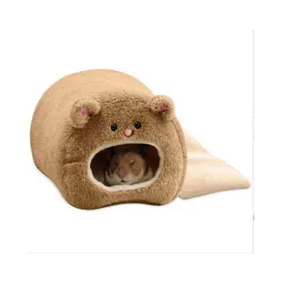 Caviahuis- Hamster Huisje - Plüsch Betthöhle Warm Houden 1 Stuk - Voor Klein Knaagdier Bruin