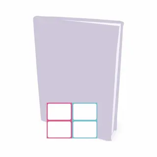 Benza - Rekbare Boekenkaften - Voor A4 Boeken Met Een Harde Kaft - Lichtlila - 6 Stuks Inclusief Kleur Textiel Labels