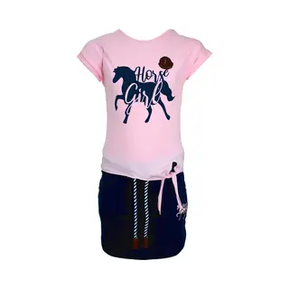 S&C Setje Horsegirl Roze Kids & Kind Meisjes Blauw/Roze - Maat, 98/104