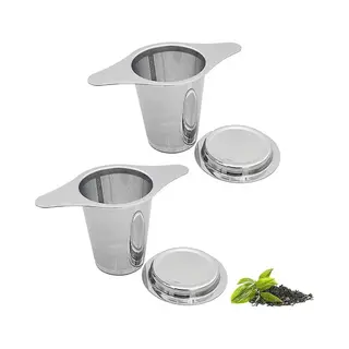 Thee Theezeef - 2 Stuks - Rvs Theefilter - Met Handvat En Lekplaatje - Thee Filter Voor Losse Thee