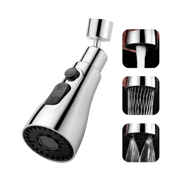 Kraan Opzetstuk - 360 Graden Draaien - Keuken Tap G1/2- 3 Standen -Kraankop- Afwassen - Keukenkraan - Waterbesparend -Flexibele Kraankop - Verlengstuk thumbnail