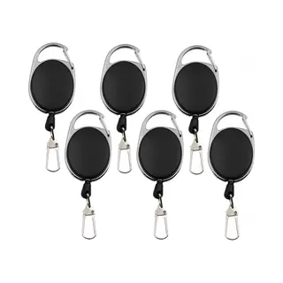 6 Stuks - Uittrekbare Sleutelhanger Met Clip - Uittrekbare Koord Sleutelhanger - Sleutels En Pasjes - Terugslag Riem - Afrolmechanisme Voor