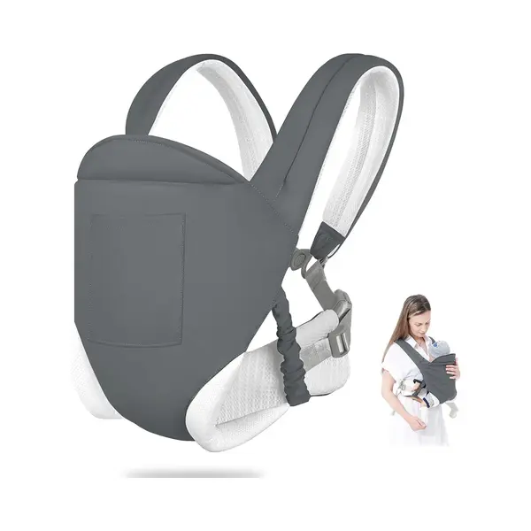 Draagzak - Ergonomische Draagzak - Buikdrager - Comfortabel - Babydrager Vanaf Geboorte - Carrier - Kinderdrager - Opbergvakjes thumbnail