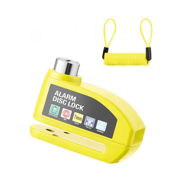 Schijfremslot Alarm - Remschijfslot Met Alarm - Met Reminderkabel - 7 Mm - Motorslot - Scooterslot thumbnail