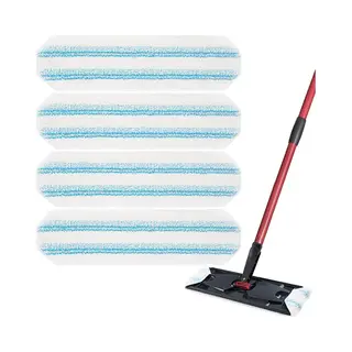4 Pack - Geschikt Voor Vileda H2Pro Flatmop Vervanging - Voor Harde Vloeren - Machinewasbaar - Herbruikbare Padvervanging - Voor Diepe Reiniging -
