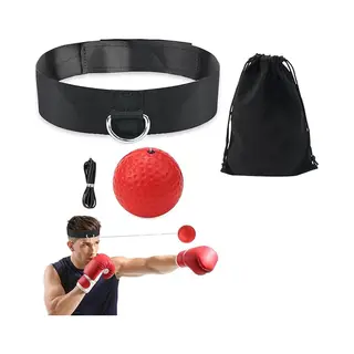Box Reflex Bal - Hoofd Reflexbal - Reflex Trainer - Mini Punch Home Trainer Boks Kickboks - Boxing Reflex Ball - Rood Zwart
