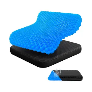Gelkussen - Drukverlangende Gel Zitkussen - Gelkussen Met Wasbare Hoes - Ergonomisch Kussen - Zitkussen Orthopedisch - Antislipbodem - Ondersteunt Rug