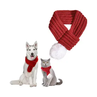 Kerst Sjaal Voor Hond/Kat - Met Witte Pom - 56cm - Honden Kerstsjaal - Katten Kerstsjaal - Huisdier Kerstsjaal - Honden Das Rood - Kerstpakje Voor