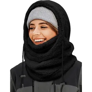 3-in-1 Dames Muts , Sjaal & Gezichtsmasker - Winter Capuchonsjaal - Winddichte Damesmuts - Koudebescherming - Winter Skimasker Voor Mannen Vrouwen -
