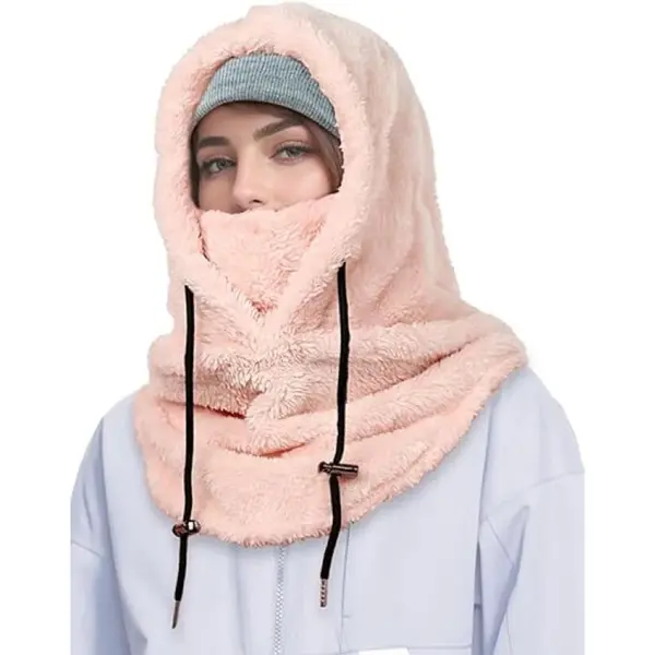 3-in-1 Dames Muts , Sjaal & Gezichtsmasker - Winter Capuchonsjaal - Winddichte Damesmuts - Koudebescherming - Winter Skimasker Voor Mannen Vrouwen - thumbnail