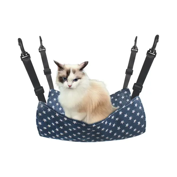 Kattenhangmat - Hangmat Voor Katten - Hangend Huisdierbed - Hangmat Voor Huisdieren - Met Haken - Voor Kittens, Puppy's En Kleine Huisdieren - thumbnail