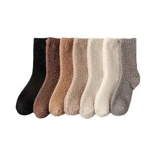 7 Paar - Sokken - Sokken Dames - Warme Fuzzy Fleece Sokken - Huissokken Dames - Warme Winter Sokken - Fluffy Sokken - Slaapsokken - Huissokken -