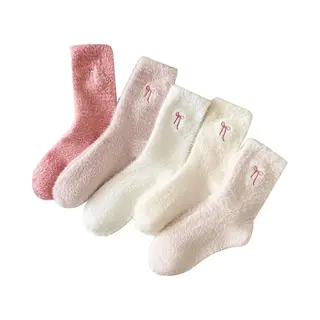 5 Paar - Huissokken - Huissokken Dames - Warme Winter Sokken - Pluche Sokken - Antislip Sokken - Fluffy Sokken - Fuzzy Slipper Sokken - Slaapsokken -