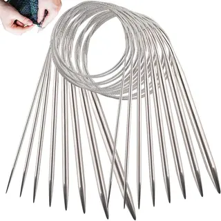 Rondbreinaalden Set - 80 Cm - Metalen Rondbreinaalden - Breinaalden Voor Rondbreien - Rvs - 8 Stuks - Voor Truien, Sjaal, Deken Of Groot Project -