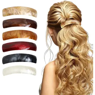 Haarspeld - 6 Stuks - Haar Accessoire - Haarclip - Groot - Gebogen Platte Clips - Platte Klauwclip Voor Vrouwen - Sterke Grip - Geschikt Voor Dik En