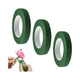 Bloementape - 3 Rol - Floral Tape - Florist Tape - Bloemendraad - Bloementape Groen Zelfklevende - Bloemistentape - Bloemenlint - Floral Tape Groen -