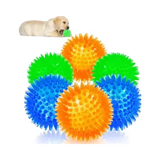 6 X Speelbal Hond - Hondenspeeltje - Honden Bal - Hondenbal - Bal Hond - Egelbal - Hondenspeelbal - Piepbal Hond - Apporteer Speelgoed - Rubberen